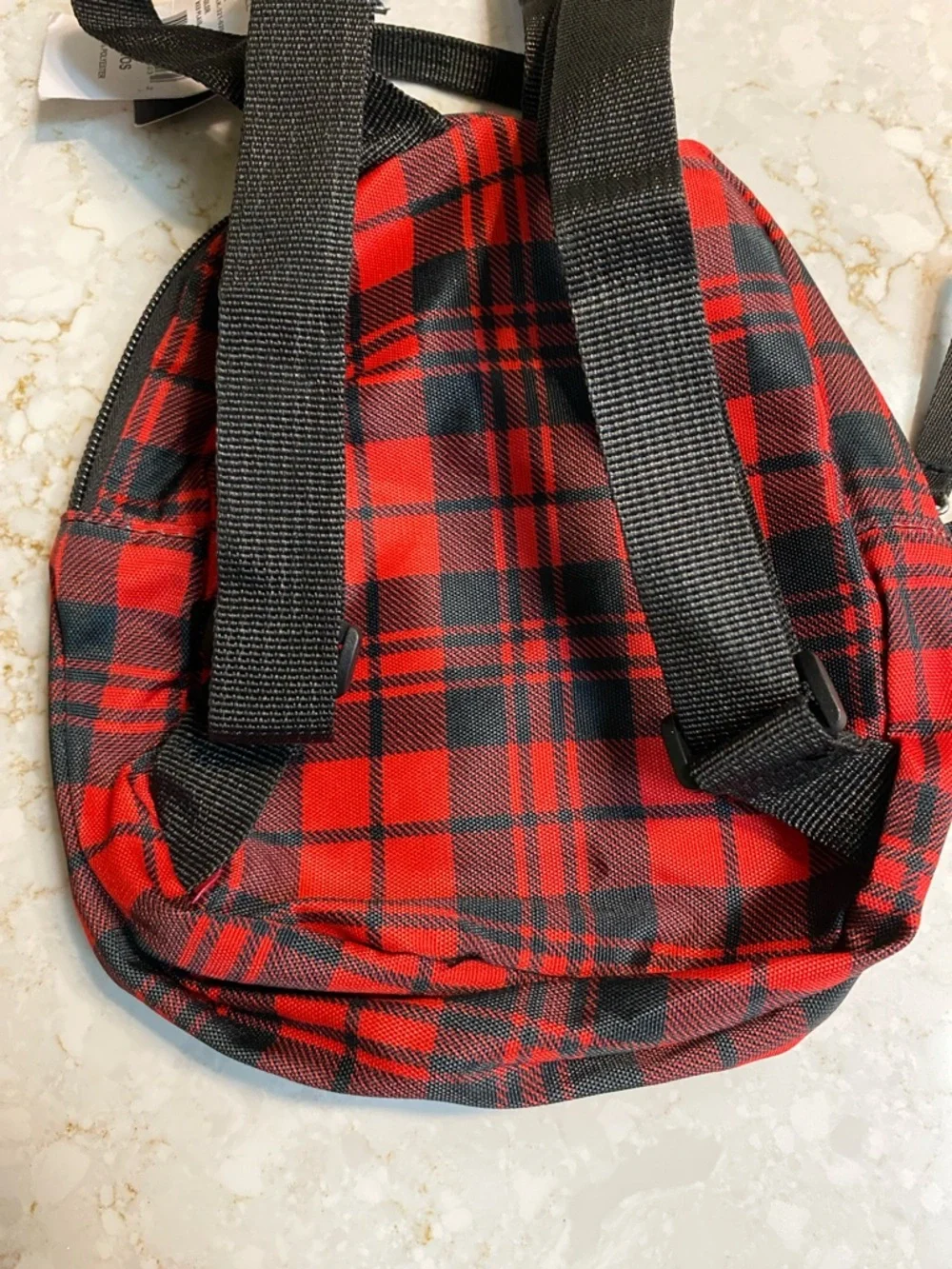Kendall & Kylie Red and Black Plaid Mini Backpack